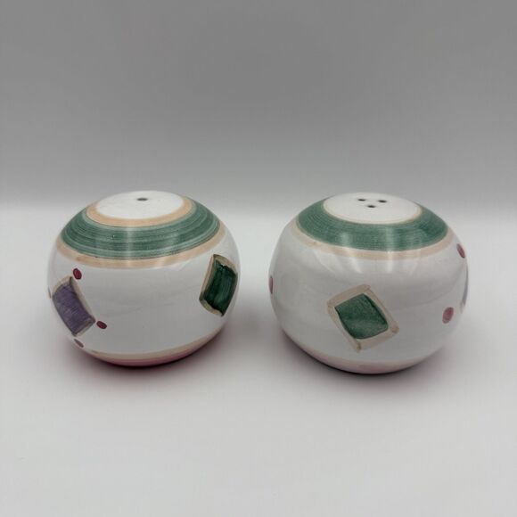 Caleca Other - Caleca Italy Belvidere Hand Painted Round Salt & Pepper Shaker Set